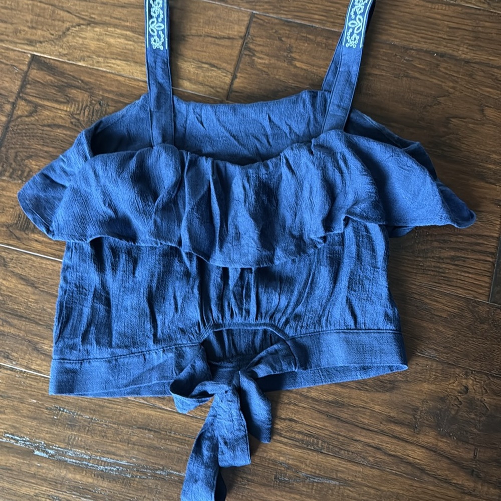 Blue Ruffle Top - Picture 4 of 4